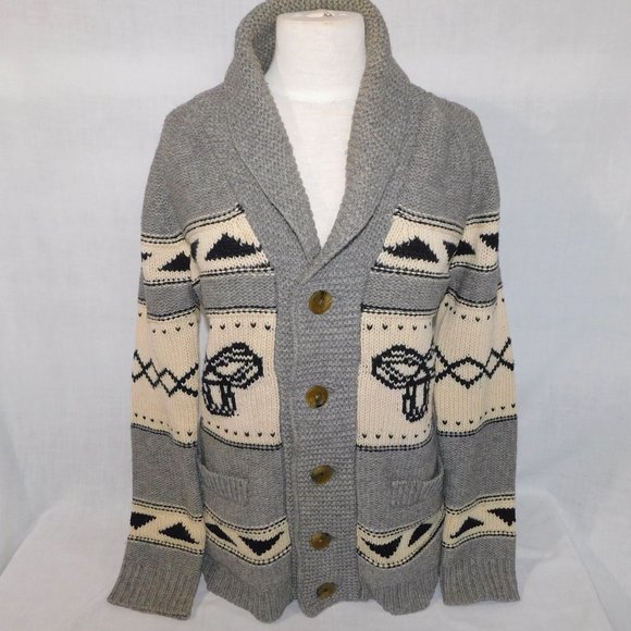 TNA Sweaters - TNA Lambswool Sea to Sky Button Front Cardigan Sweater Northwest Womens Large